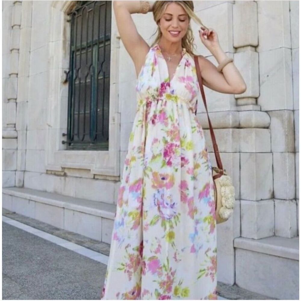 Zara floral multicolor sleeveless dress M